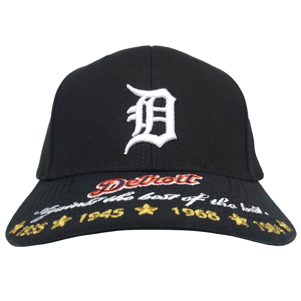 Detroit Tigers Mitchell & Ness MLB Pro Fit Snapback Hat Cap 3D Logo Black NWT